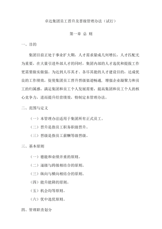 员工晋升及晋级管理办法