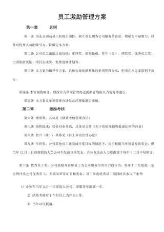 员工激励管理方案
