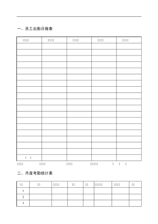 员工考勤管理表格