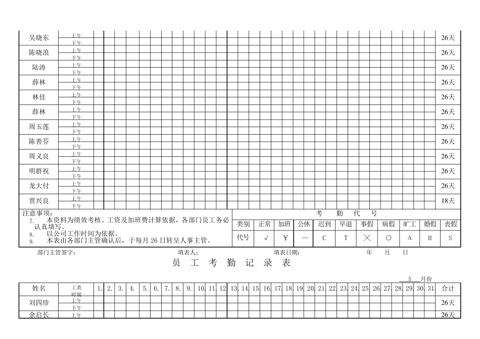 员工考勤记录表_第3页