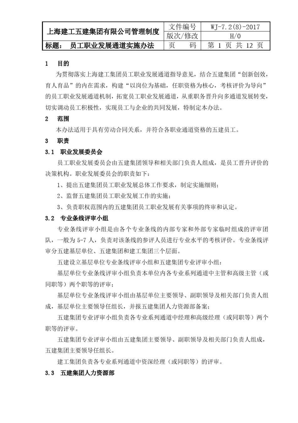 员工职业发展通道实施办法_第1页