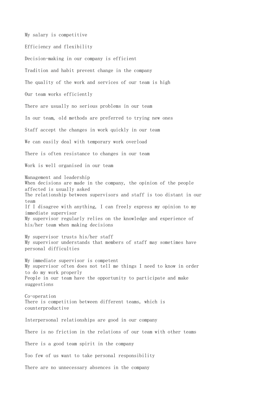 员工调查问卷中英文对照_第2页
