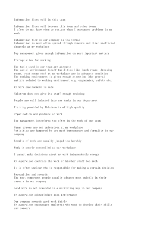 员工调查问卷中英文对照