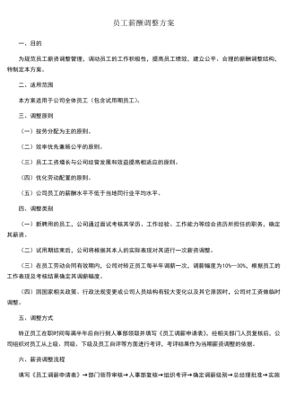 员工调薪方案