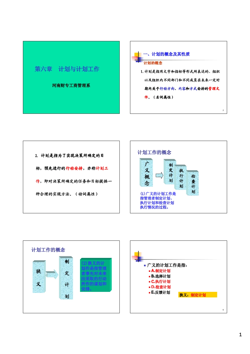 周三多管理学第六章计划与计划工作_第1页