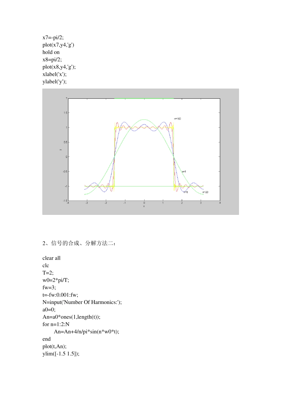周期信号的合成与分解以及在matlab上的实现_第3页