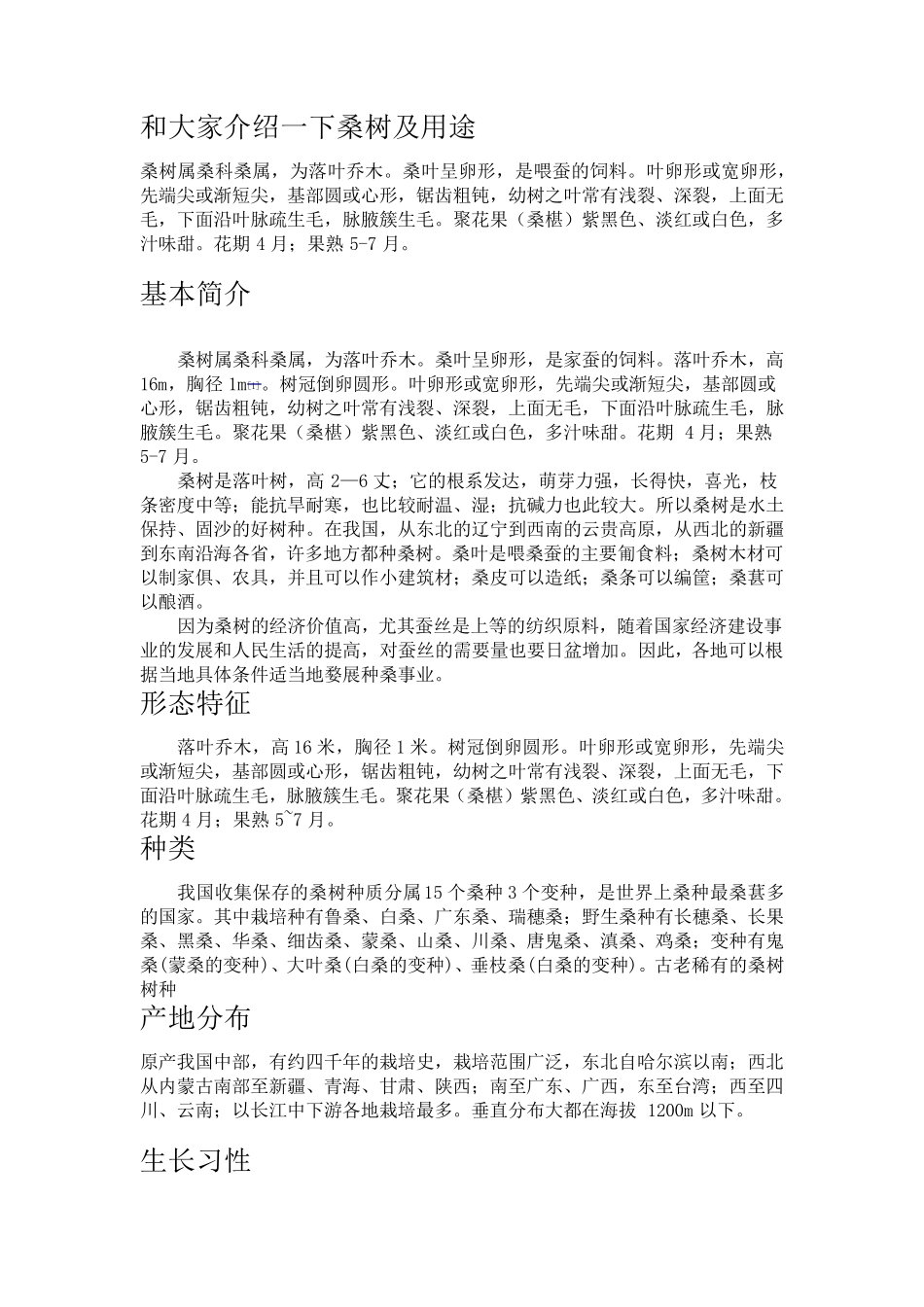 和大家介绍一下桑树及用途_第1页