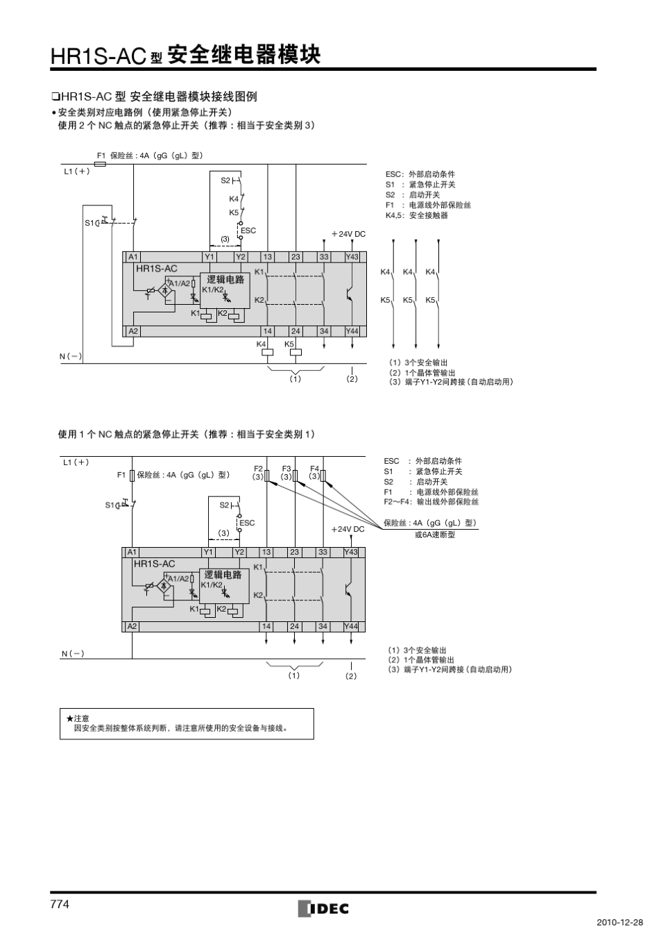 和泉IDEC安全继电器HR1SAF5130使用说明书_第2页