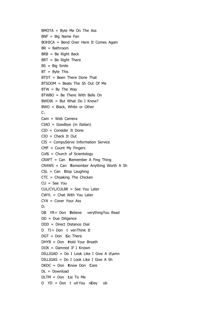 和老外发短信必看的缩写2008_第2页