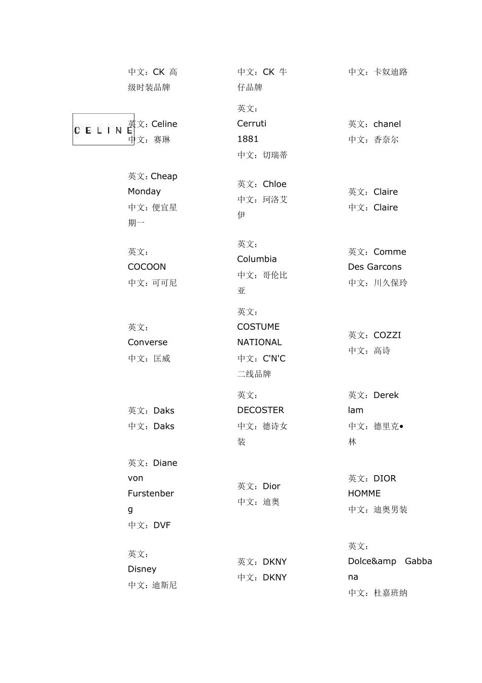 品牌LOGO中英文对照_第3页