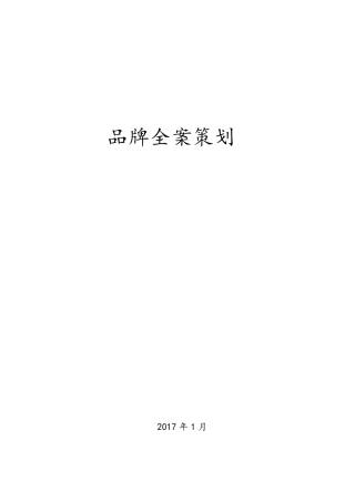 品牌全案策划方案
