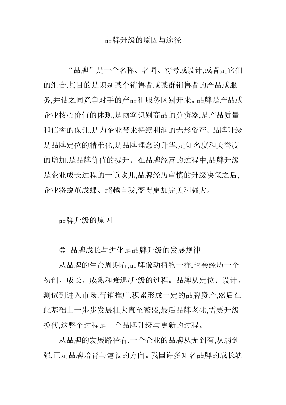 品牌升级的原因与途径_第1页