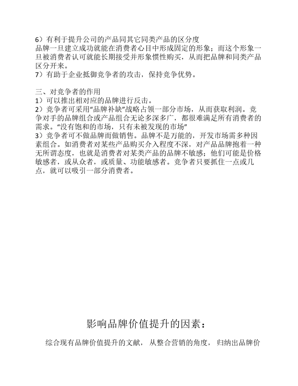 品牌的作用及提升品牌价值的因素_第2页