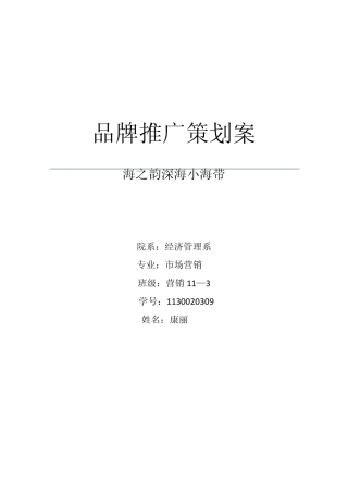 品牌管理策划案