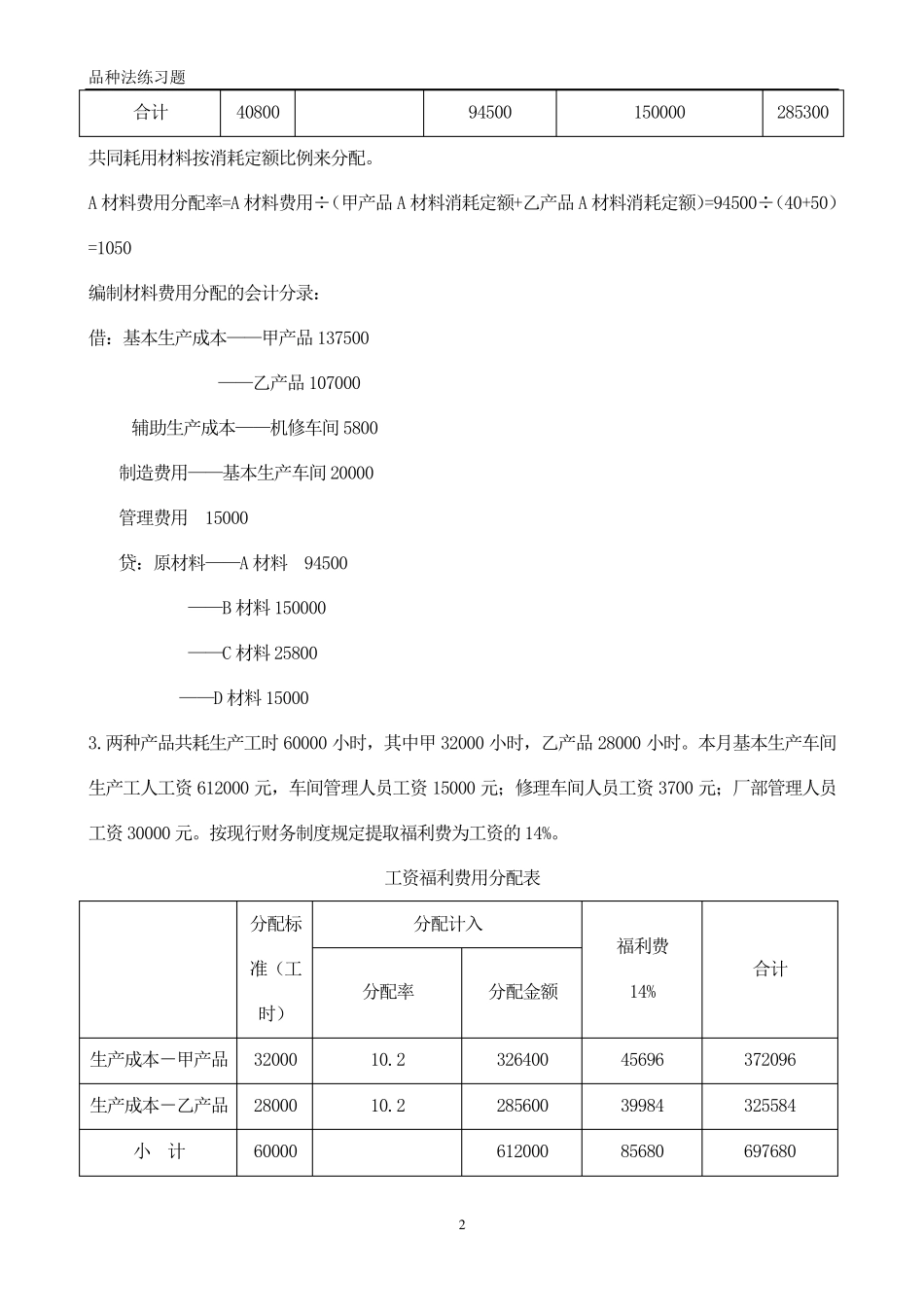 品种法练习题答案_第2页