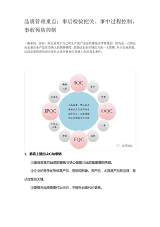 品质管理重点