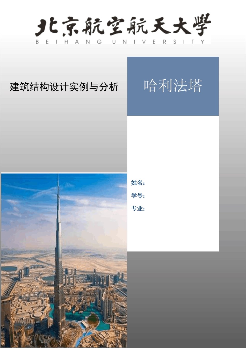 哈利法塔的结构分析与布置_第1页