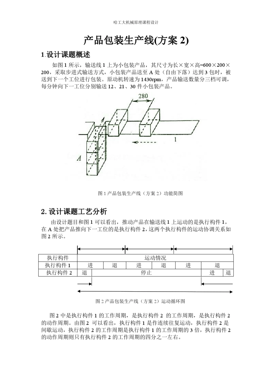 哈工大机械原理课程设计—产品包装线设计(方案2)_第3页