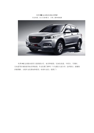 哈弗H6运动版内部标识图解