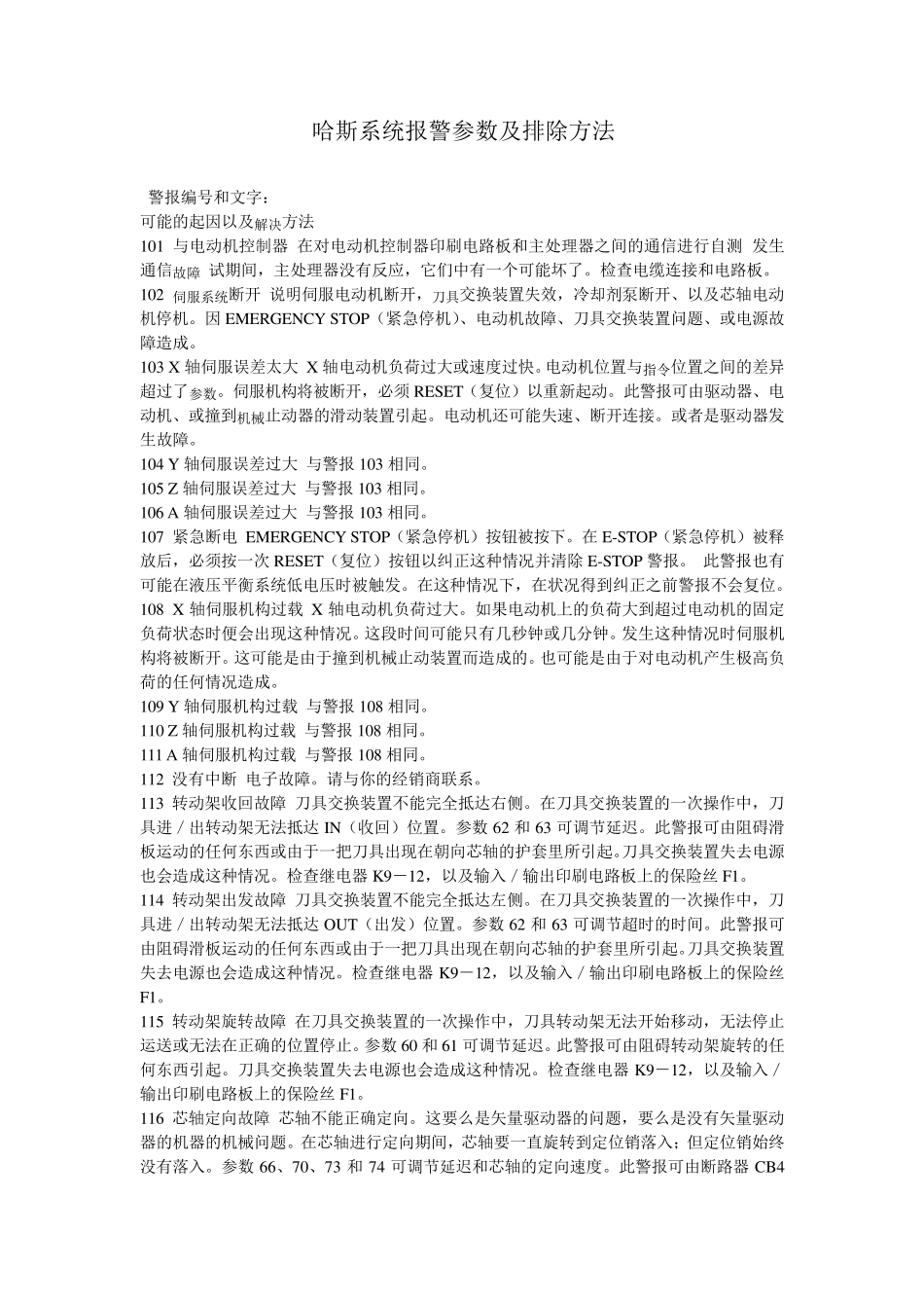 哈斯系统报警参数及排除方法_第1页
