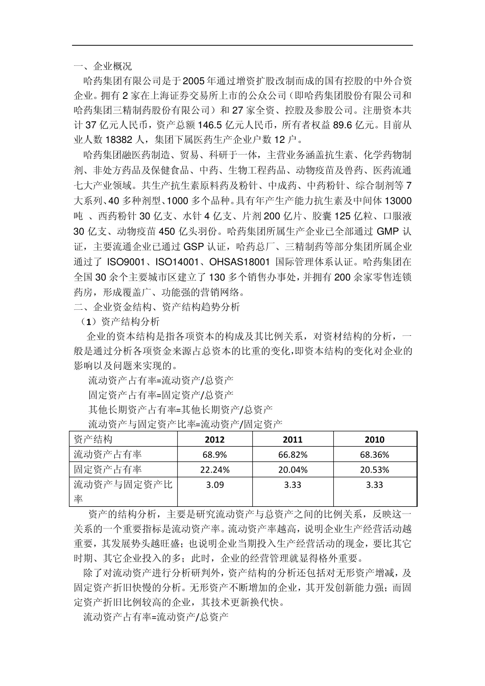 哈药集团财务分析调查报告_第2页