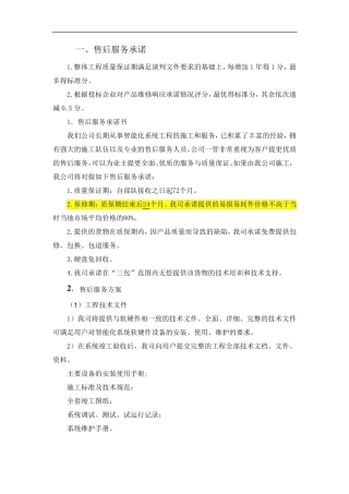 售后服务和备品备件