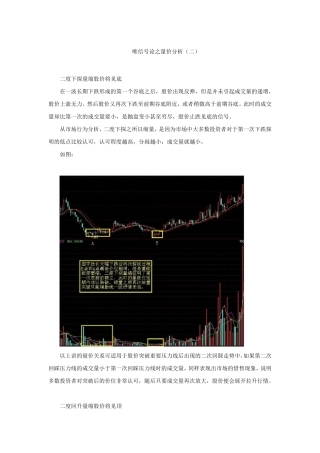 唯信号论之量价分析