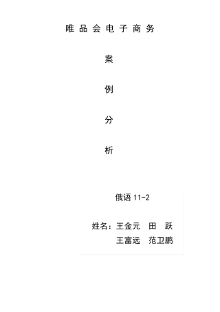 唯品会电子商务案例分析