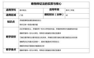 唯物辩证法的实质与核心教案