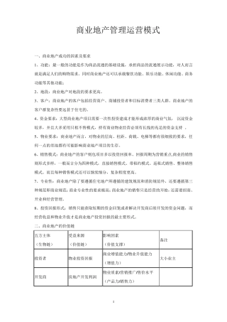 商业地产管理运营模式