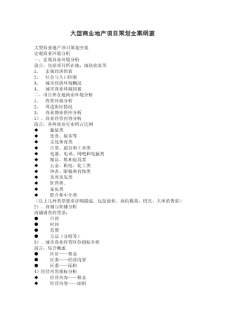 商业地产项目策划全案