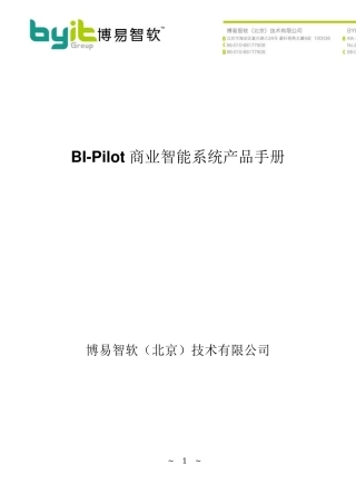 商业智能平台软件BIPilot商业智能系统