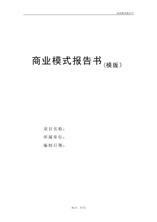 商业模式报告书