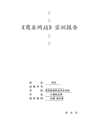 商业网站实习报告