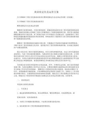 商业街定位及运营方案