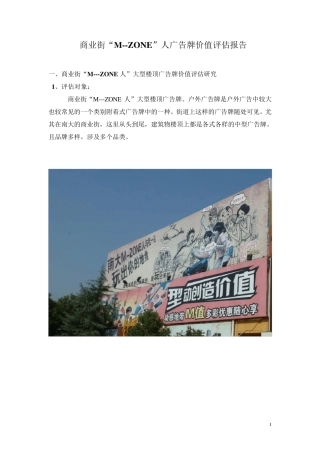 商业街广告牌评估报告