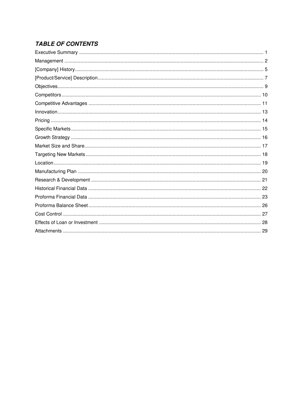 商业计划书模板英文版_第2页