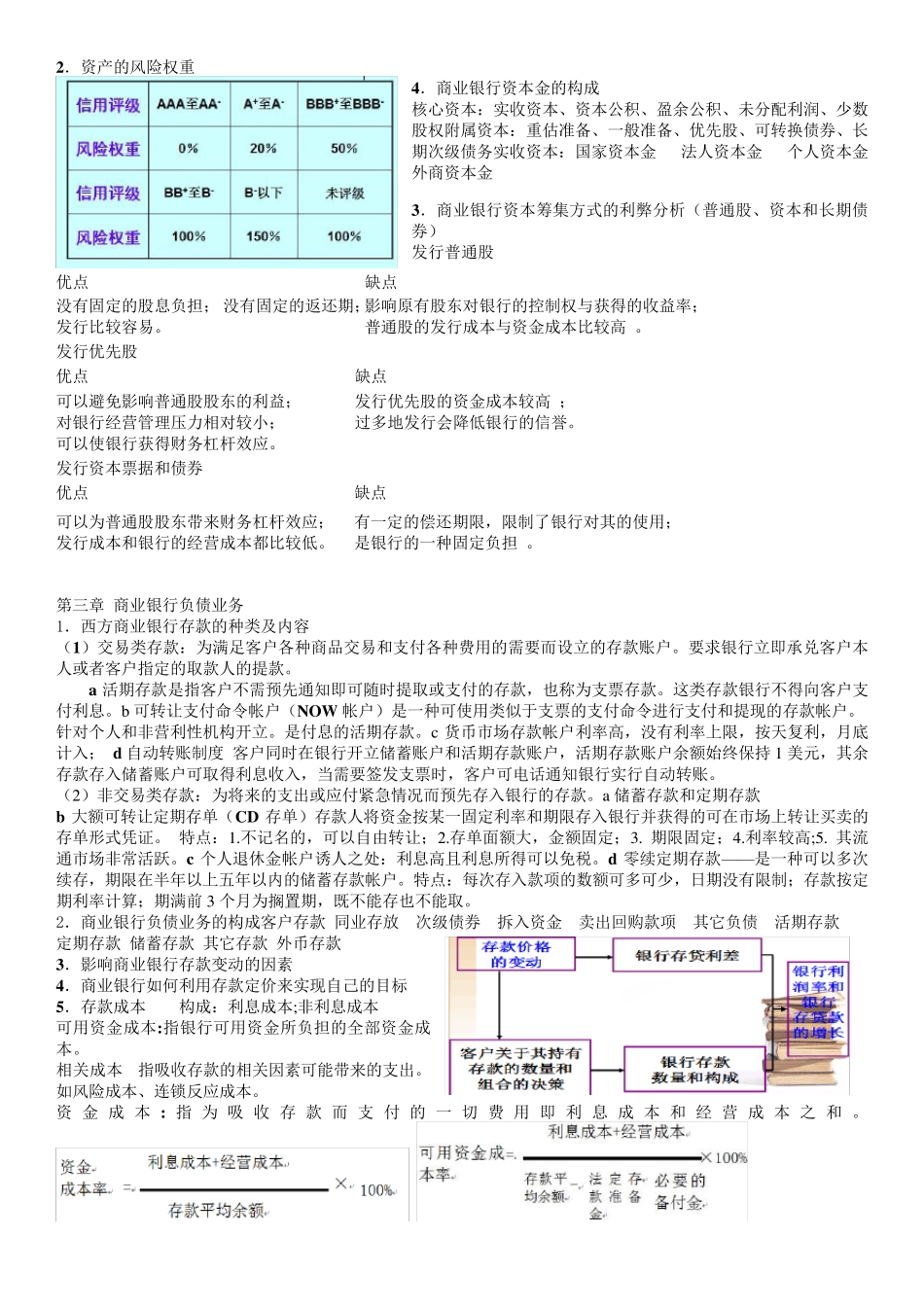 商业银行经营管理复习要点重中之重_第2页