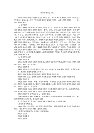 商业项目策划方案