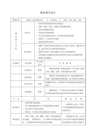 商务礼仪模块教学设计