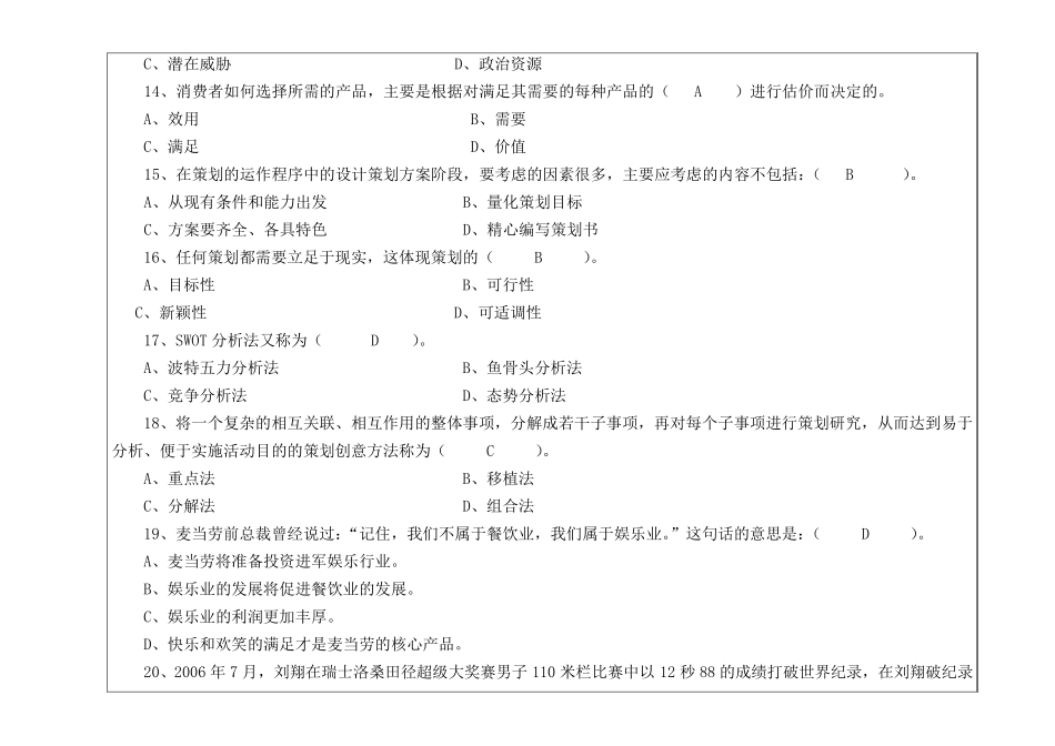 商务策划复习题_第3页