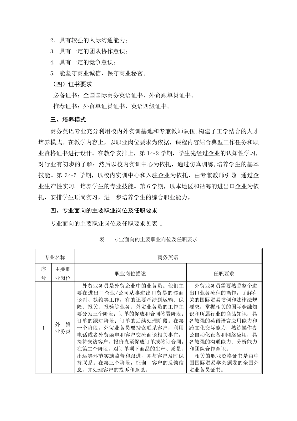 商务英语专业人才培养方案(范例)_第2页