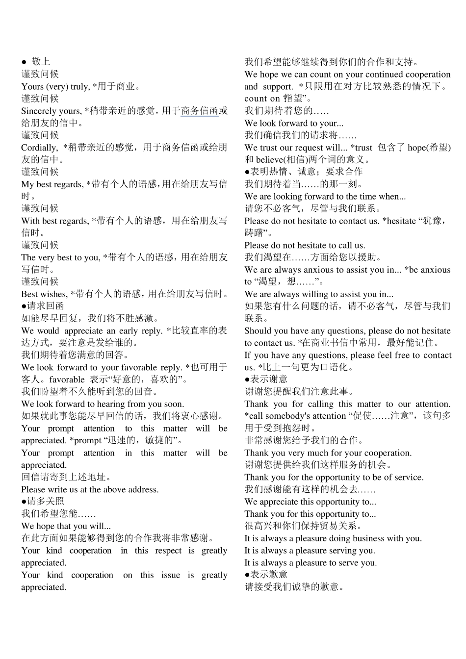 商务英语信函常用句型_第1页