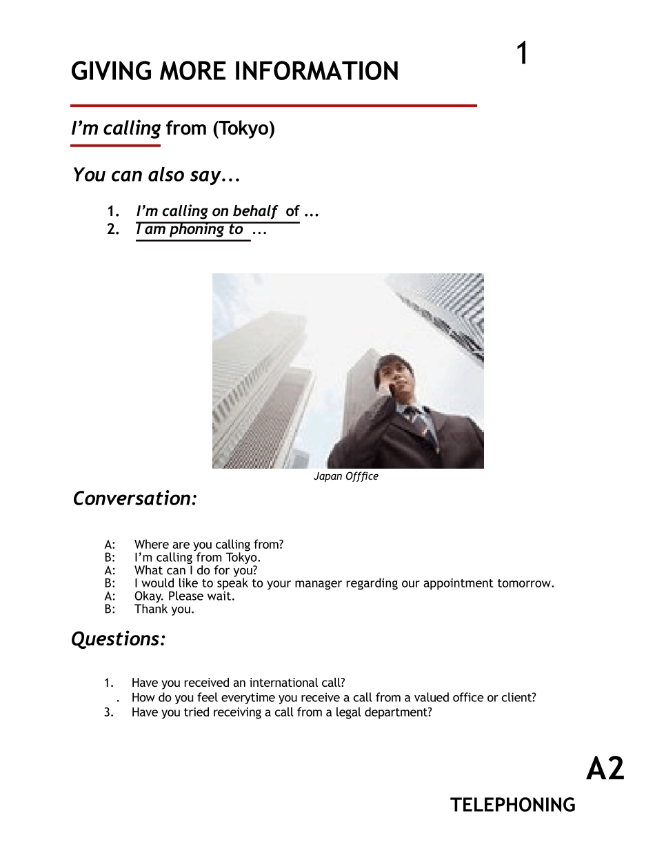 商务英语口语教材telephoning_第2页