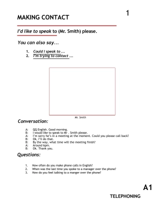 商务英语口语教材telephoning