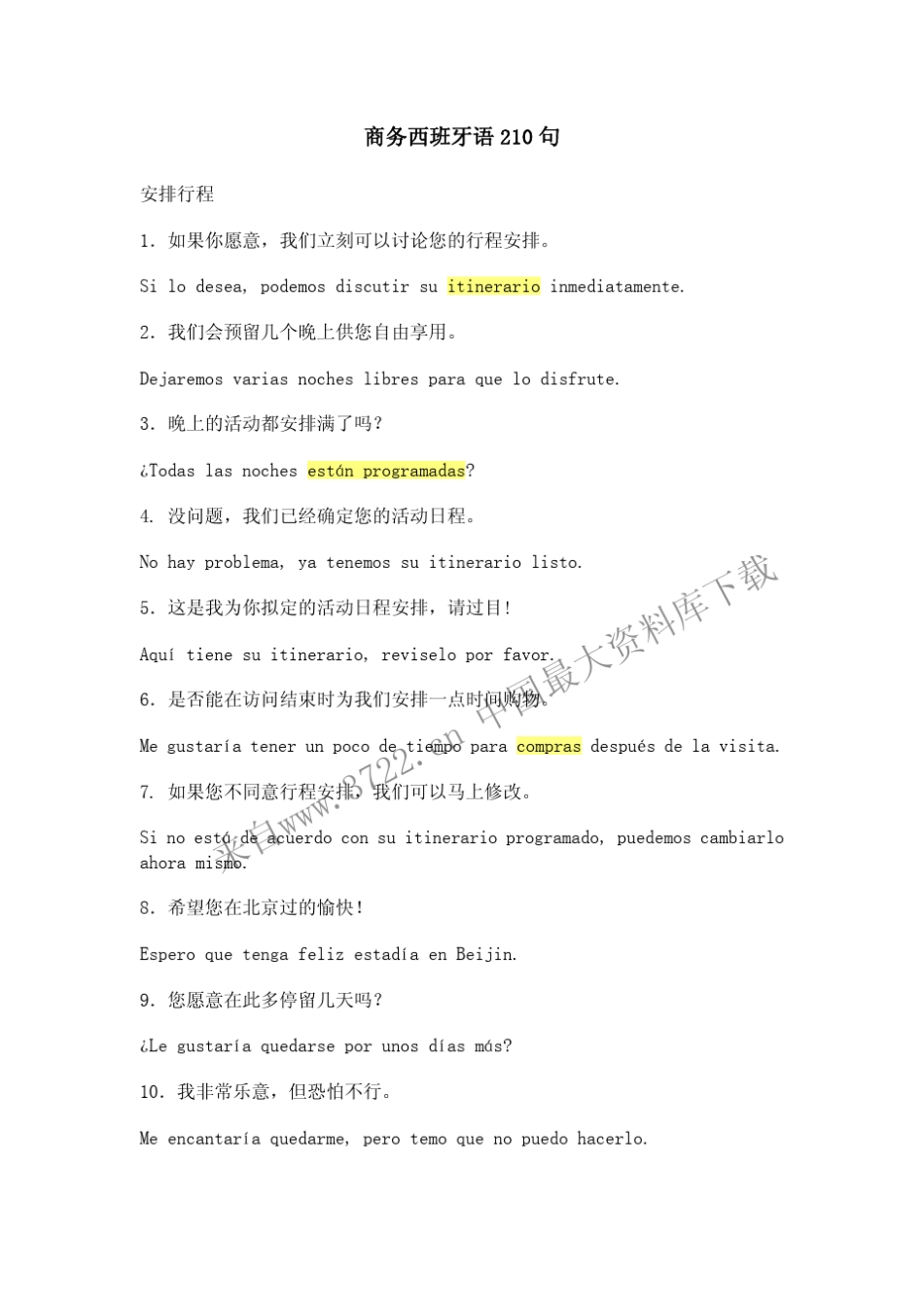 商务西班牙语210句(PDF20页)_第1页