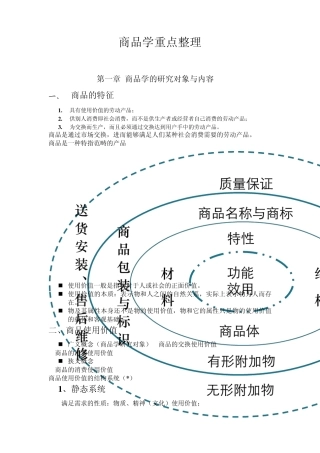 商品学重点整理