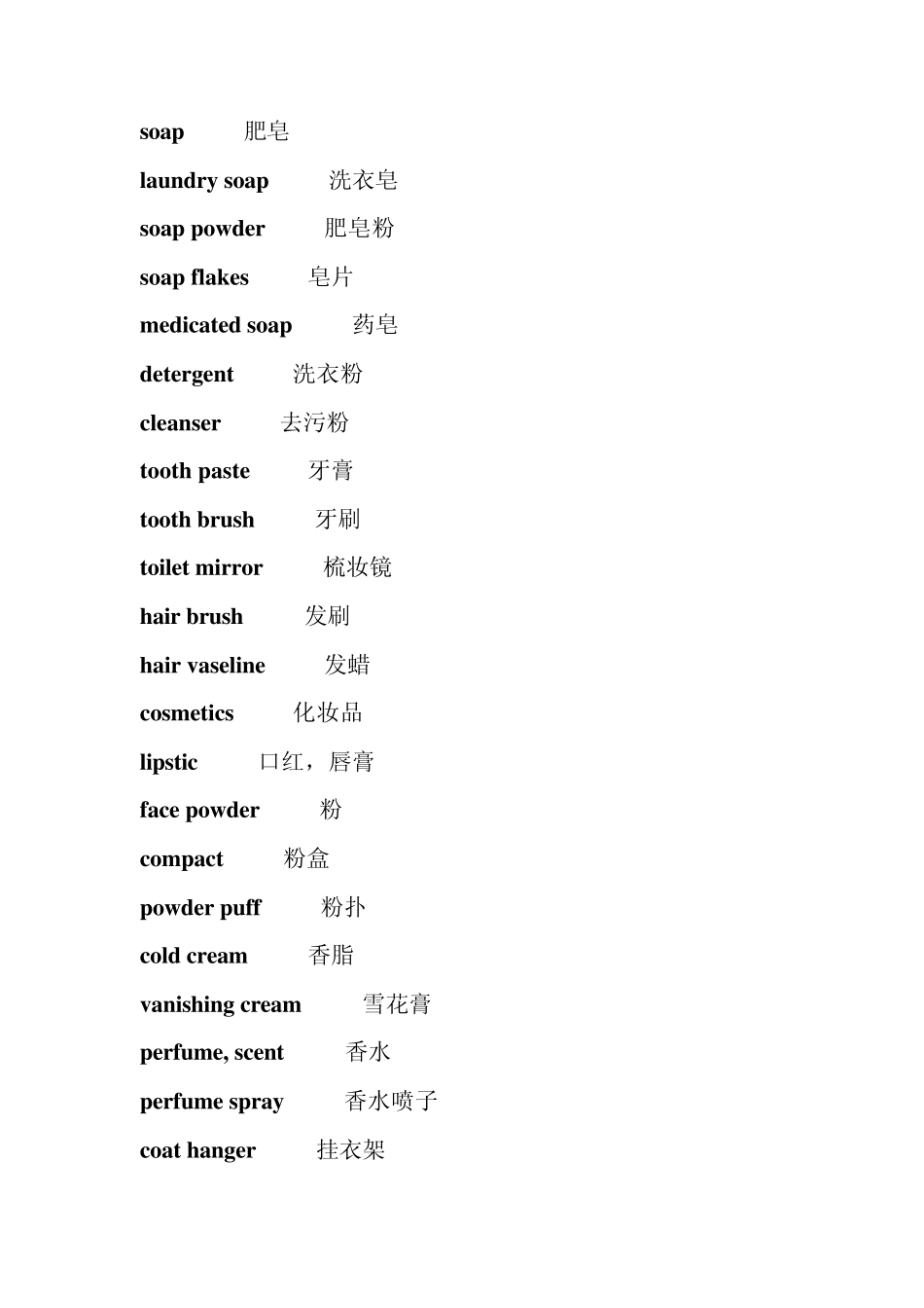 商场购物英语词汇_第3页