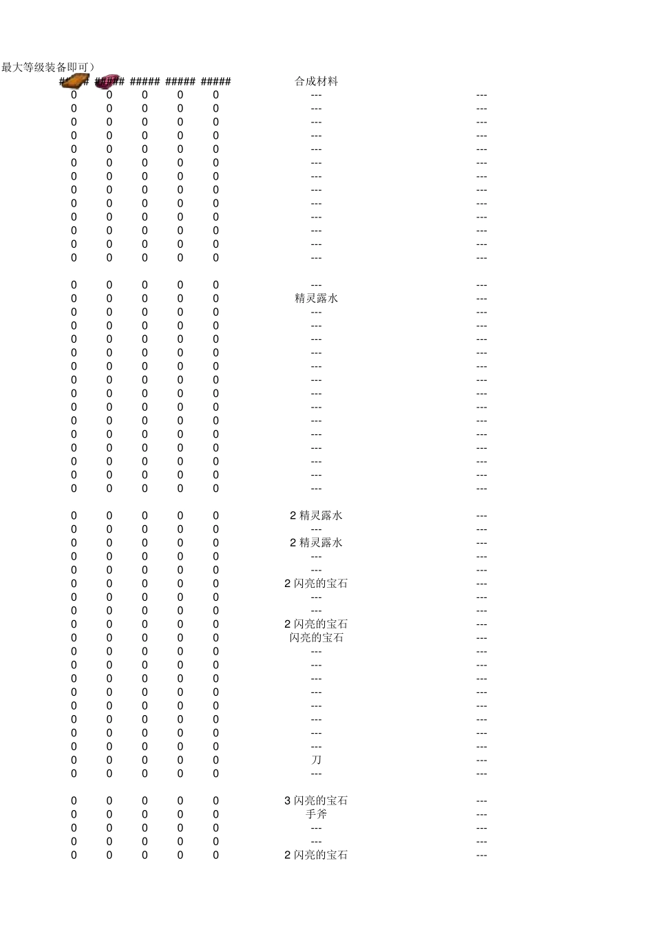 商店英雄最全物品信息表格_第3页