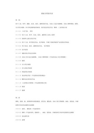 商标分类目录